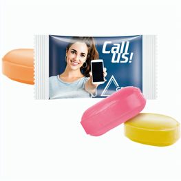 Fruchtmix Bonbon im weißen Flowpack