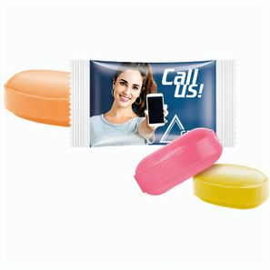 Fruchtmix Bonbon im weißen Flowpack