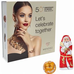 Produktabbildung Lindt Präsent im Werbeschuber, Kleine Kostbarkeiten Santa Lindt Präsent im Werbeschuber, Kleine Kostbarkeiten Santa