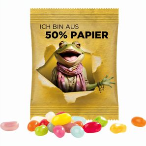 Minitüte, 10 g, Folie mit ca. 50% Papieranteil, weiß, Jelly Beans