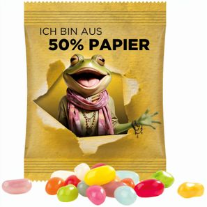 Minitüte, 10 g, Folie mit ca. 50% Papieranteil, weiß, Jelly Beans