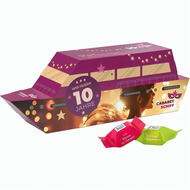 3D-Präsent Schiff, Ritter SPORT Schokowürfel