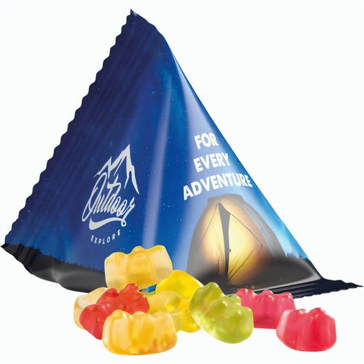 Produktabbildung Fruchtgummi Tetraeder, Folie weiß, Trolli Premium Bärchen, Fruchtgummi Tetraeder, Folie weiß, Trolli Premium Bärchen, (Bild 1)