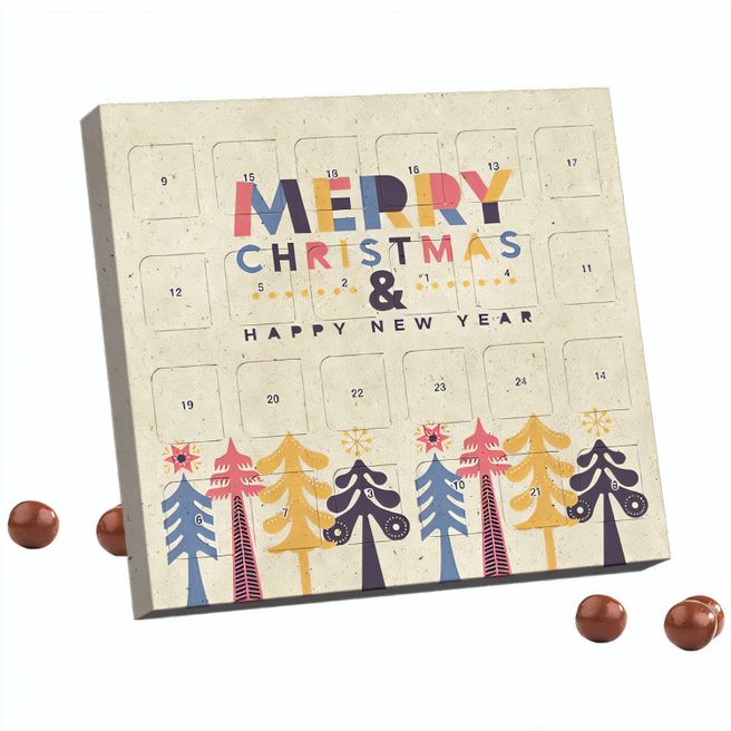XS Adventskalender, Graspapier, Brandt Knusperkugeln Vollmilch