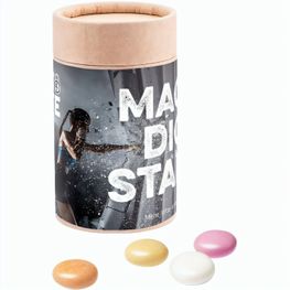Papierdose Eco Midi mit Mentos Kaudragee Fruit