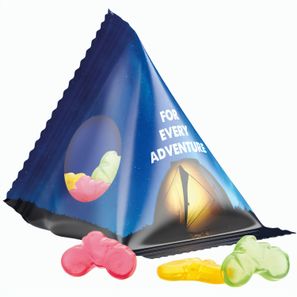 Fruchtgummi Tetraeder, Folie transparent, Trolli Fruchtgummi Fahrrad