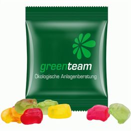 Minitüte,10 g, kompostierbare Folie weiß, Trolli Fruchtgummi Auto-Mischung