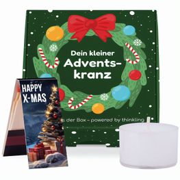 Klappbox S, Teelicht-Adventskranz & Streichhölzer