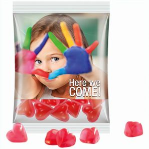 Maxitüte, Folie transparent, Trolli Fruchtgummi Herz rot
