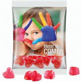 Maxitüte, Folie transparent, Trolli Fruchtgummi Herz rot