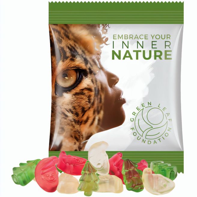 Minitüte, 10 g, Folie weiß, Trolli Weihnachtsmischung