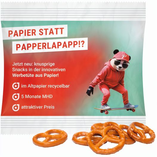 Snack Miditüte, Mini Brezel, recyclingfähigem Papier (Bild 1)