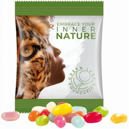 Produktabbildung Minitüte, 10 g, Folie weiß, Jelly Beans Minitüte, 10 g, Folie weiß, Jelly Beans