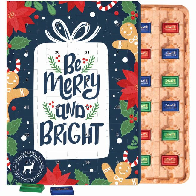 Produktabbildung Marken Wand Adventskalender ECO, Papierblister, Lindt Schokotäfelchen Marken Wand Adventskalender ECO, Papierblister, Lindt Schokotäfelchen