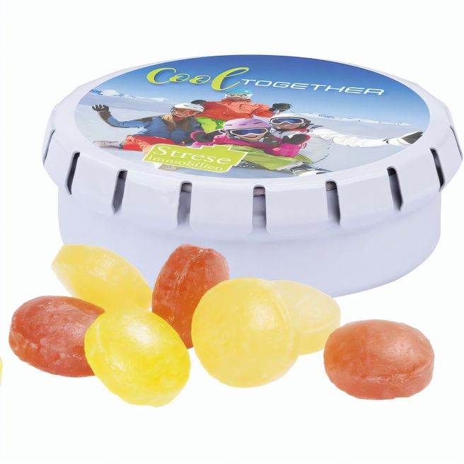 Quick Box, weiß, Mini Bonbons Fruchtmix