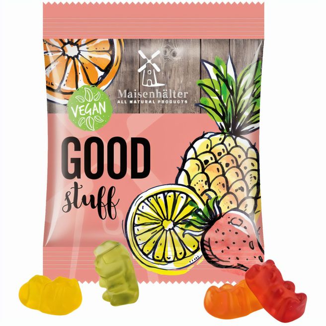 Produktabbildung Minitüte,12 g, Folie weiß, Trolli Vegane Gummibärchen, 14% Fruchtsaft Minitüte,12 g, Folie weiß, Trolli Vegane Gummibärchen, 14% Fruchtsaft