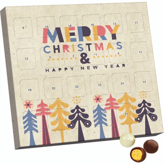 Produktabbildung XS Adventskalender, Graspapier, Brandt Knusperkugeln Black & White XS Adventskalender, Graspapier, Brandt Knusperkugeln Black & White (Bild 1)