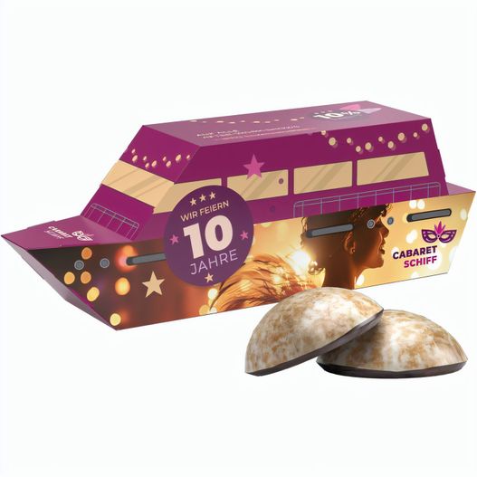 3D-Präsent Schiff, WEISS 4er Lebkuchen Mini (Bild 1)