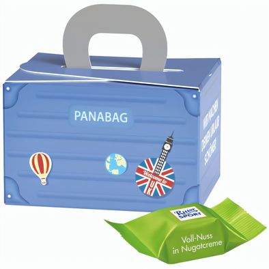 Geschenkbox Mini Koffer, Ritter SPORT Schokowürfel Vollnuss Nougatcreme