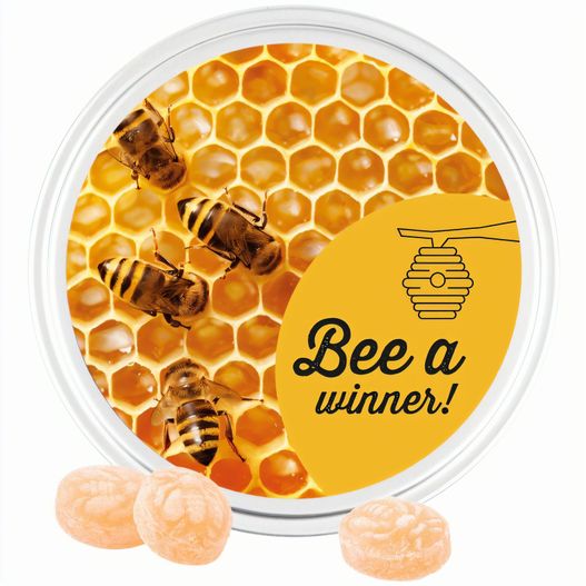 Midi Dose, weiß, Honigbienen Bonbons (Bild 1)