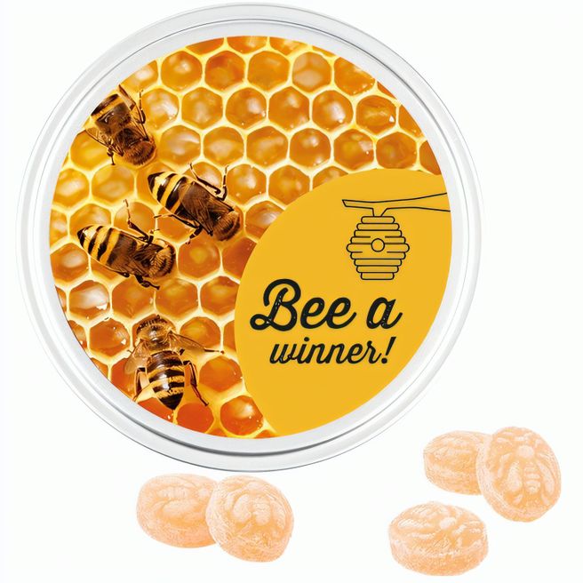 Midi Dose, weiß, Honigbienen Bonbons