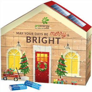Adventskalender Haus, share Schokotäfelchen