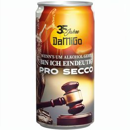 Getränkedose 200 ml Secco Bianco, Sleeve-Folie transparent