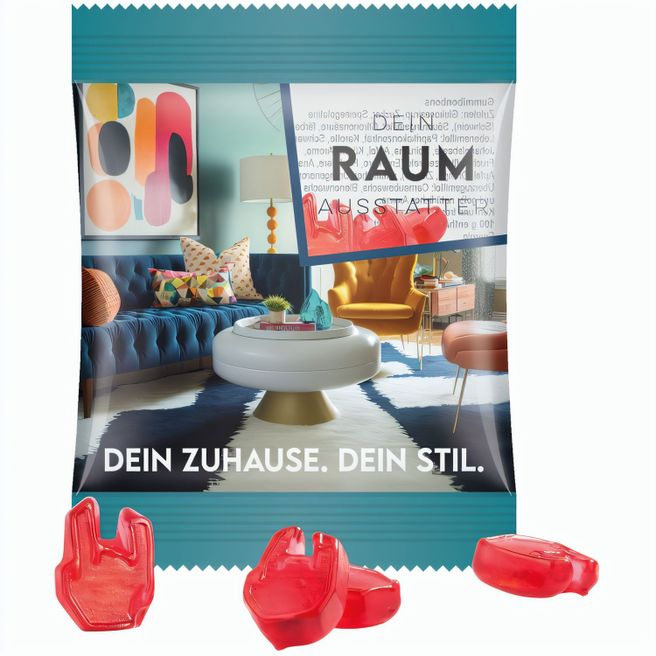 Produktabbildung Minitüte Sonderform, 15 g, Folie transparent, Trolli Fruchtgummi Minitüte Sonderform, 15 g, Folie transparent, Trolli Fruchtgummi