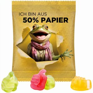 Minitüte, 15 g, Papierfolie weiß, Trolli Fruchtgummi Daumen