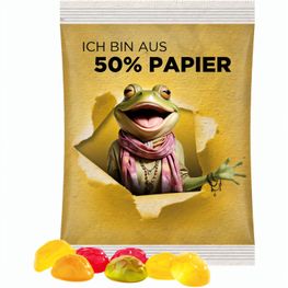 Maxitüte, Folie weiß mit ca. 50% Papieranteil, Trolli Fruchtgummi Fußbälle