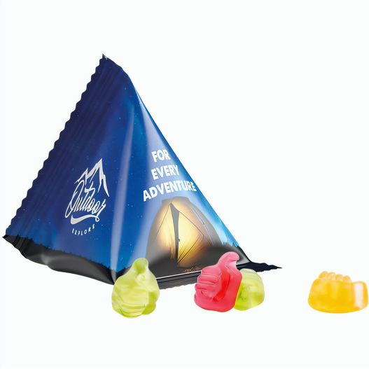 Produktabbildung Fruchtgummi Tetraeder, Folie weiß, Trolli Fruchtgummi Daumen Fruchtgummi Tetraeder, Folie weiß, Trolli Fruchtgummi Daumen (Bild 1)