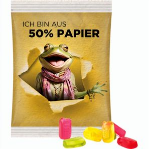 Maxitüte, Folie mit ca. 50% Papieranteil, weiß, Trolli Fruchtgummi Handy