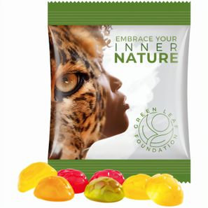 Minitüte,10 g, Folie weiß, Trolli Fruchtgummi Fußbälle