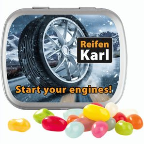 Klappdose, matt-silber, American Style Jelly Beans