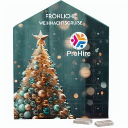 Täfelchen Adventskalender Haus, Napolitain in Pergaminpapier