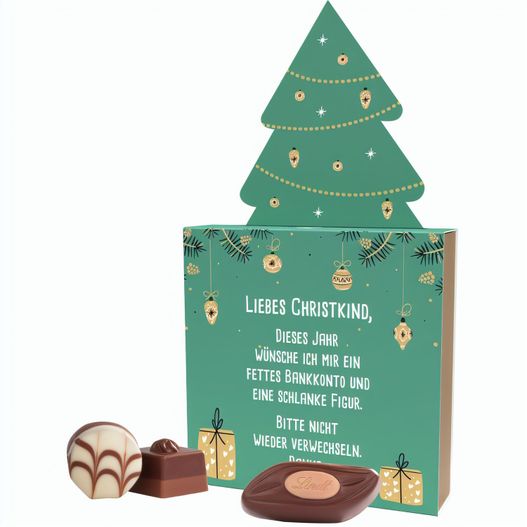 Lindt Präsent im Werbeschuber "Tannenbaum", Lindt Mini Pralinés (Bild 1)