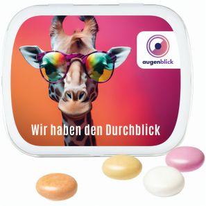 Klappdose, weiß, Mentos Kaudragee Fruit