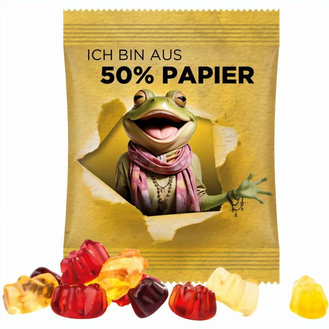 Minitüte,15 g, Papierfolie weiß, Trolli Fruchtgummibären, 30% Fruchtsaftqualität