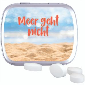 Klappdose, silber-blank, Pfeffi zuckerfreien Pfefferminzpastillen