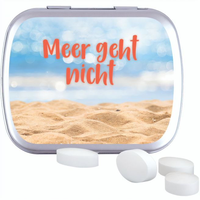 Produktabbildung Klappdose, silber-blank, Pfeffi zuckerfreien Pfefferminzpastillen Klappdose, silber-blank, Pfeffi zuckerfreien Pfefferminzpastillen