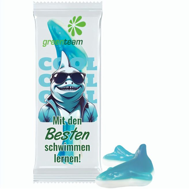 Trolli Fruchtgummi "Hai", kompostierbare Folie transparent