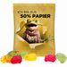 Minitüte, 15 g, Papierfolie weiß, Trolli Fruchtgummi Auto-Mischung