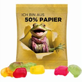 Minitüte, 15 g, Papierfolie weiß, Trolli Fruchtgummi Auto-Mischung