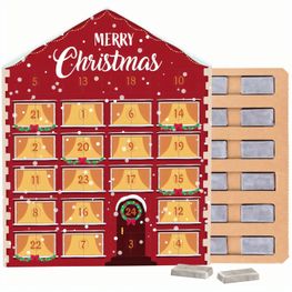 Täfelchen Adventskalender Haus ECO, Papierblister, Alpenmilch-Schokotäfelchen