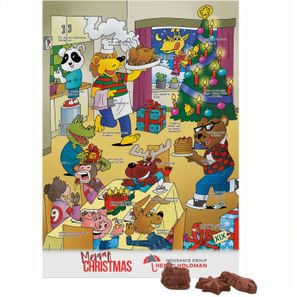 Classic Wand Adventskalender, Rätselmotiv, Hochformat, Blister gefüllt mit Friedel Vollmilch-Schokotäfelchen