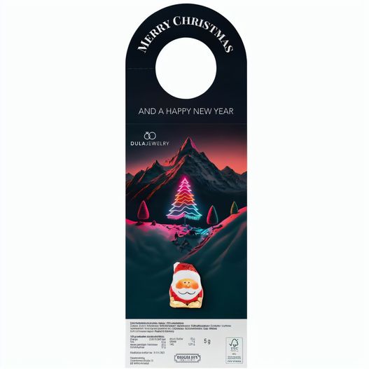 Werbeanhänger, Mini-Schoko Weihnachtsmann Edelvollmilch, 5 g massiv (Bild 1)