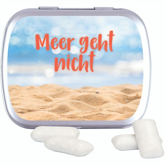Produktabbildung Klappdose, silber-blank, KoRo Menthol Kaugummi Klappdose, silber-blank, KoRo Menthol Kaugummi (Bild 1)