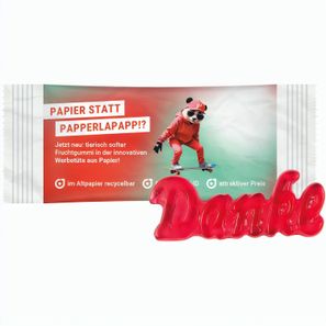 Trolli Fruchtgummi "Danke", recyclefähigem Papier, weiß