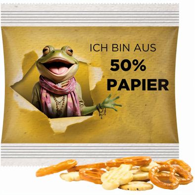 Snack Miditüte, Knabbermix, Folie mit ca. 50% Papieranteil, weiß