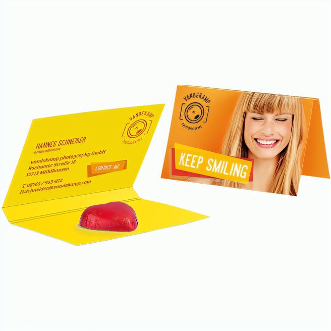 Werbekarte Visitenkartenformat, Storz Schokoherz